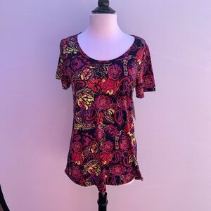 LULAROE Paisley Scoop Neck Top Size XS